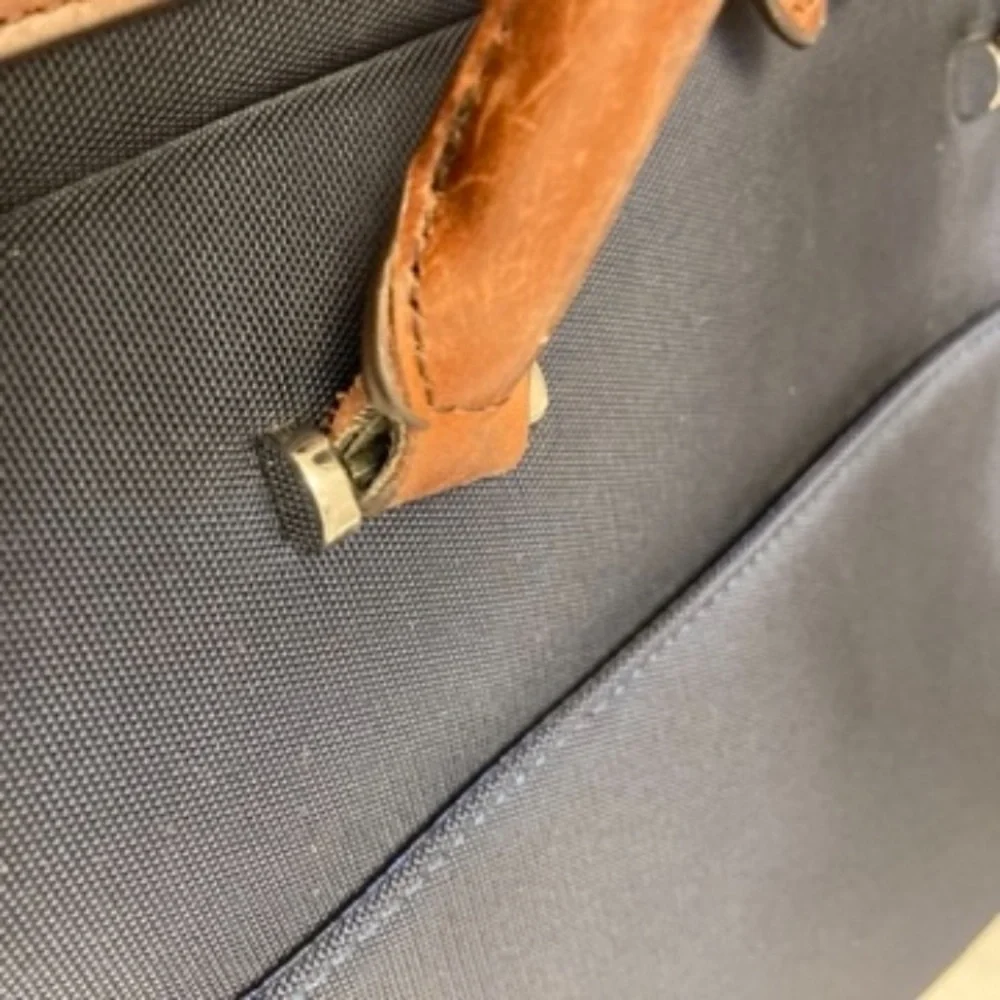 Maverick & co blue and brown briefcase laptop bag